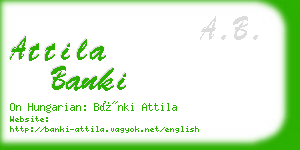 attila banki business card